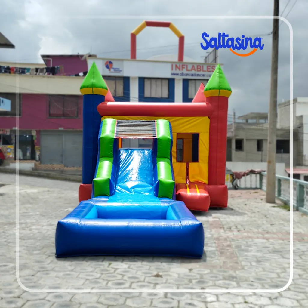 Castillo inflable con piscina de 7x4x4 metros para eventos acuáticos infantiles