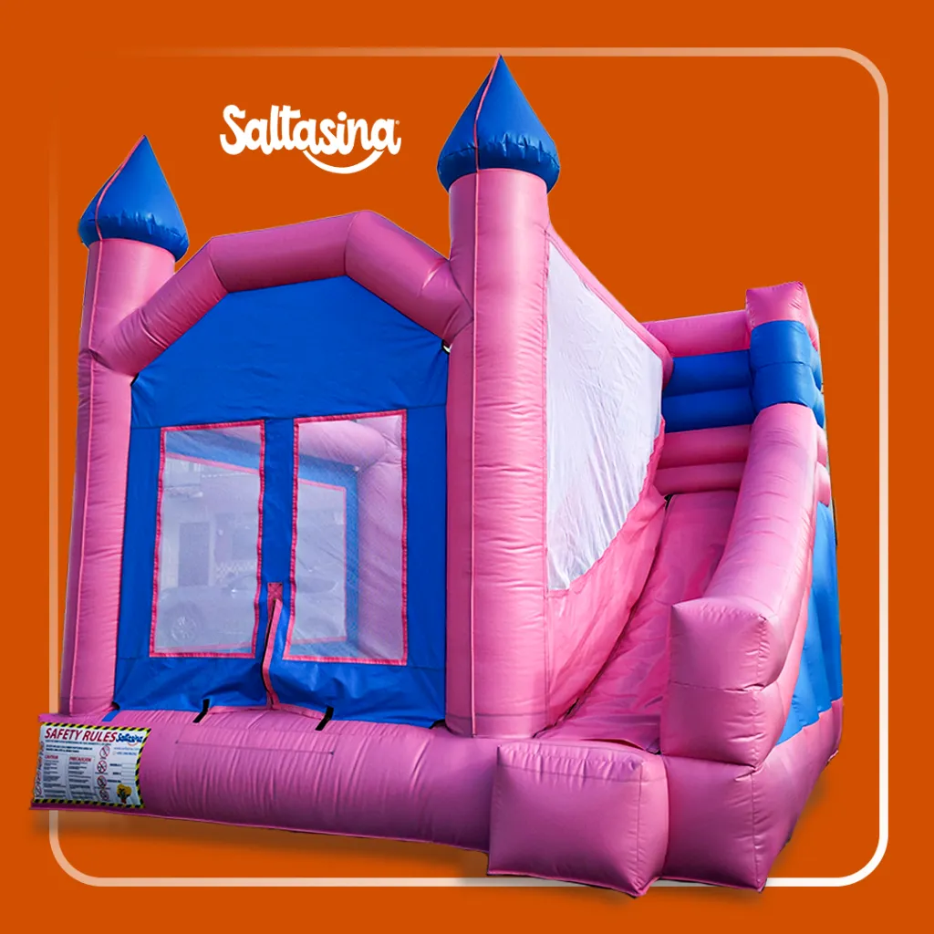 Castillo inflable temático de princesas de 4x4 metros para fiestas infantiles