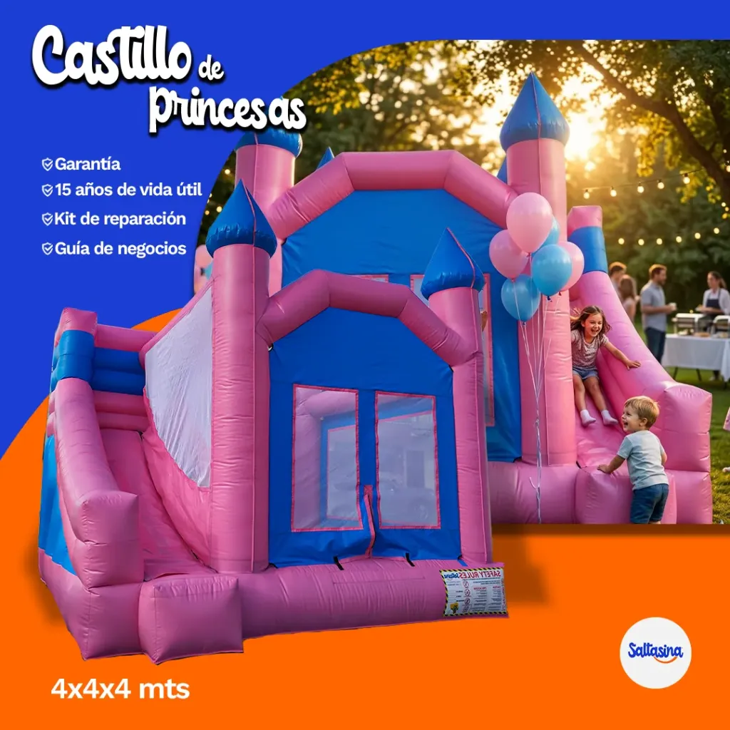 [CAST-PRINCS-444] CASTILLO INFLABLE DE PRINCESAS 4X4X4 M