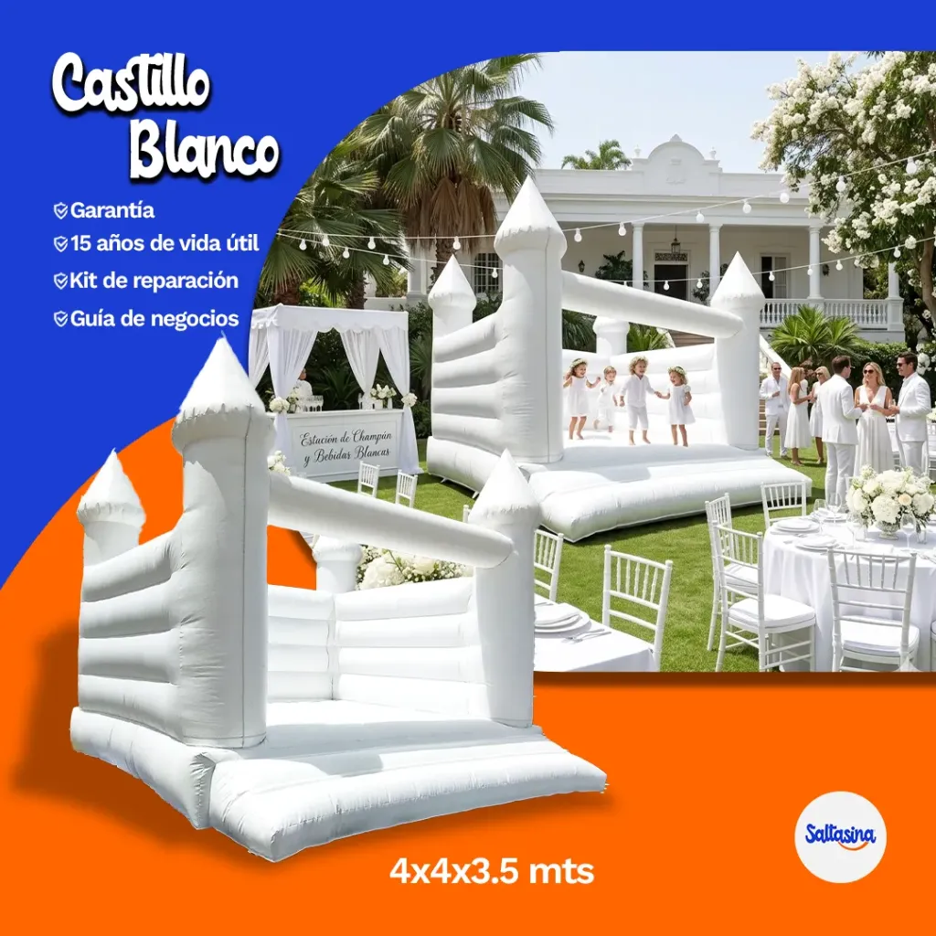 [CAST-BLNC-444] CASTILLO INFLABLE BLANCO 4X4X3.5 M