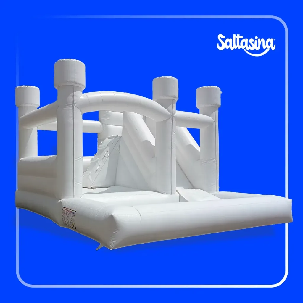 [CAST-BLNC-2] CASTILLO INFLABLE BLANCO CON RESBALADERA 5.5X4.5X4 M