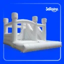 CASTILLO INFLABLE BLANCO CON RESBALADERA 5.5X4.5X4 M
