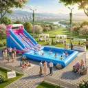 TOBOGÁN INFLABLE CON PISCINA 5X3X4.50 M